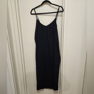 ZARA Black Ribbed Sphaghetti Strap dress 👗 😍